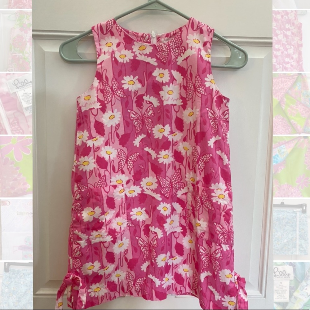 Twin Lilly Pulitzer Pink Daisy Butterflies Dress 7